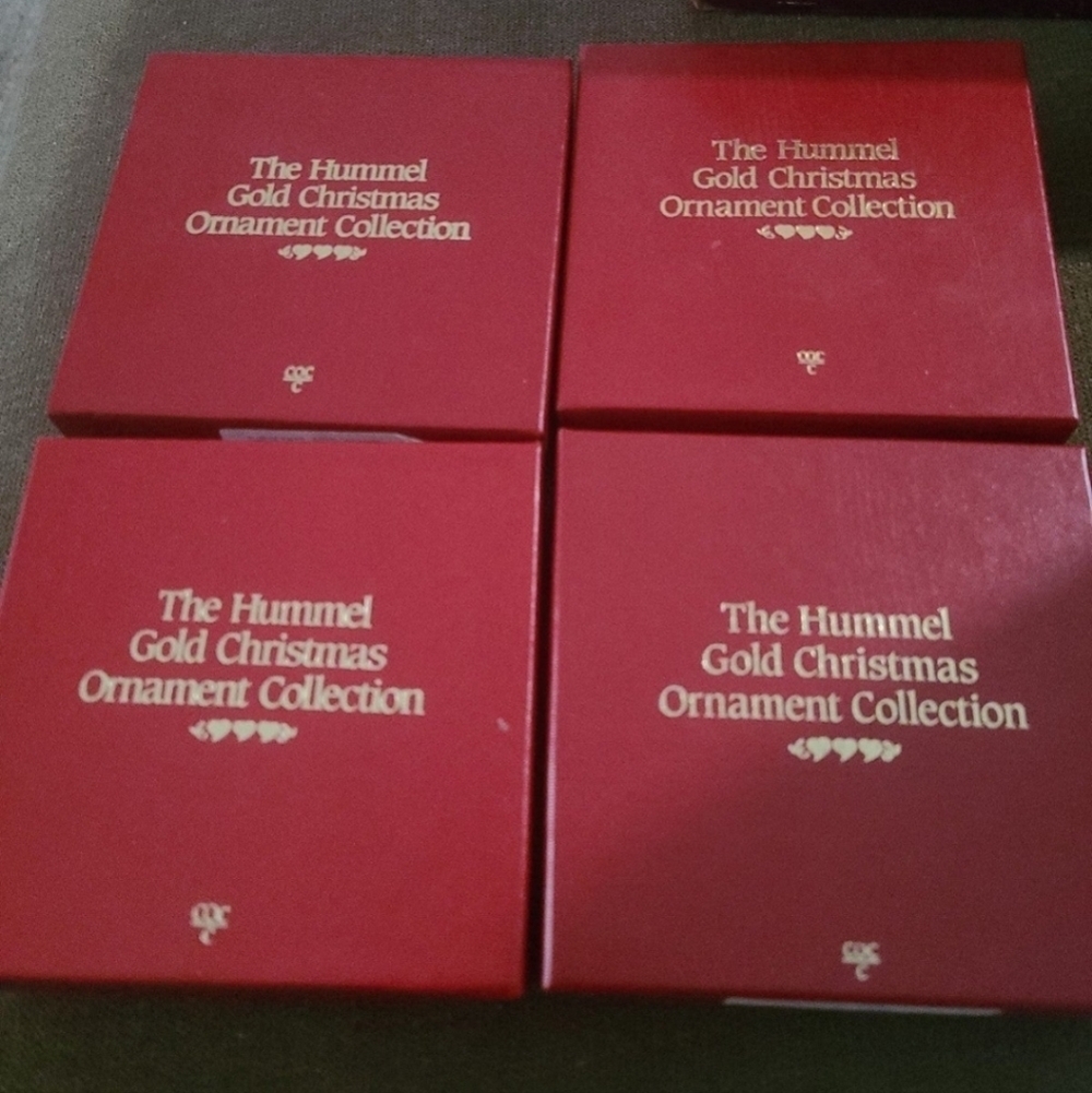 Vintage 1988 Hummel 24kt  Gold  finish Christmas ornaments collection Bundled 4 - Picture 2 of 10